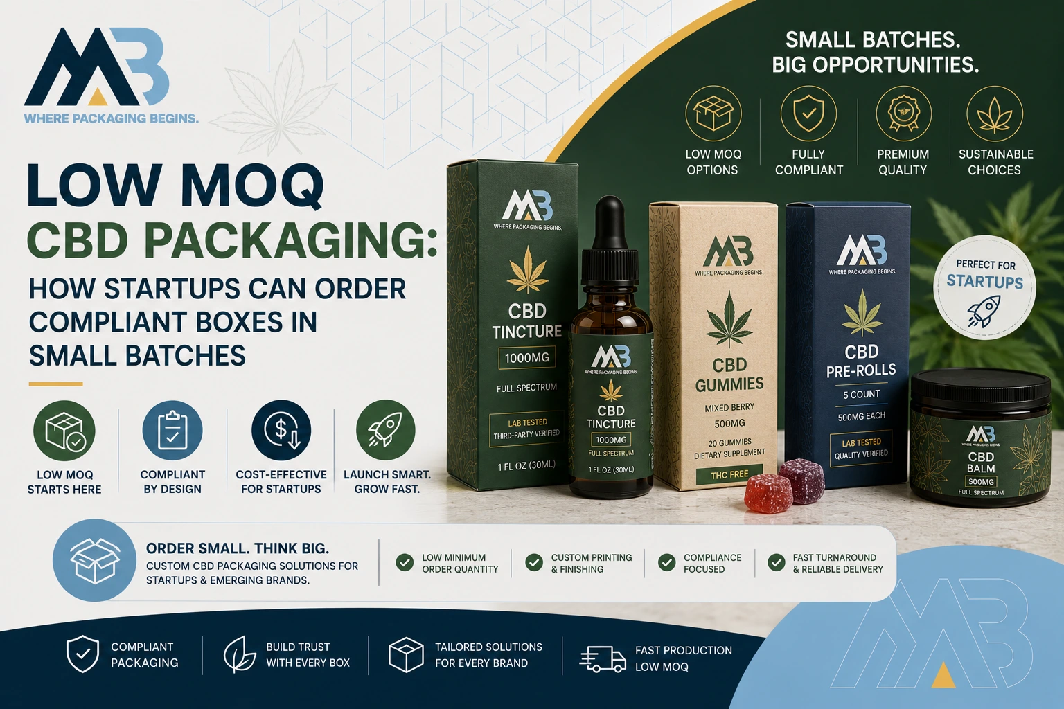 Low MOQ CBD Packaging How Startups Can Order Compliant Boxes in Small Batches