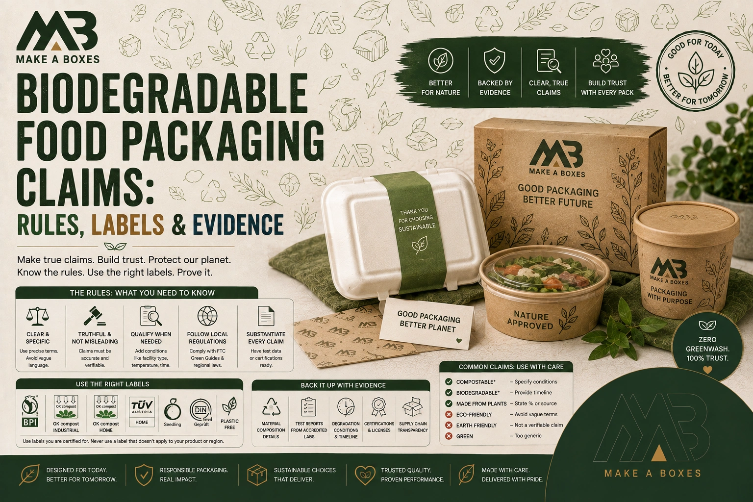 Biodegradable Food Packaging Claims Rules, Labels & Evidence