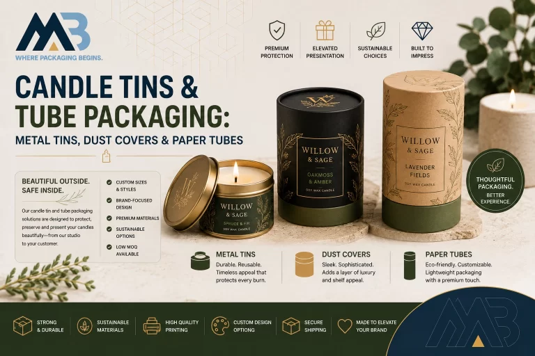 Candle Tins & Tube Packaging Metal Tins, Dust Covers & Paper Tubes