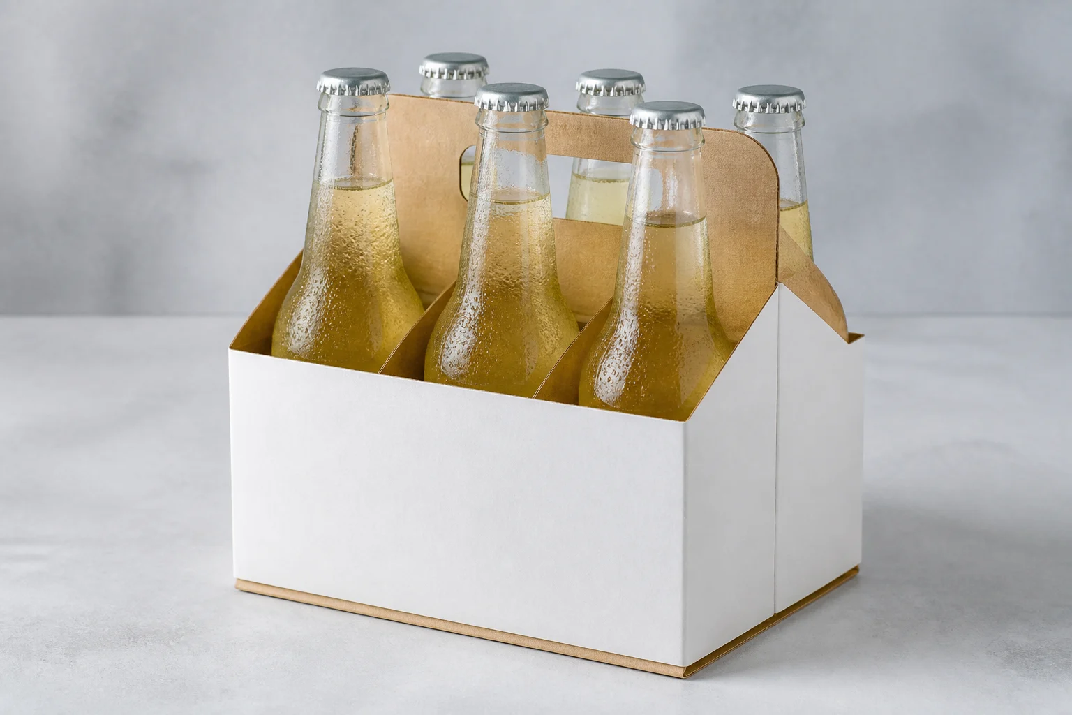 Chilled bottles secured in a reinforced wet-strength beverage carrier