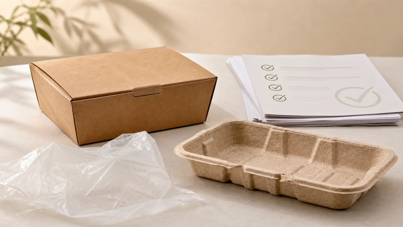 Biodegradable food packaging materials with certification documents